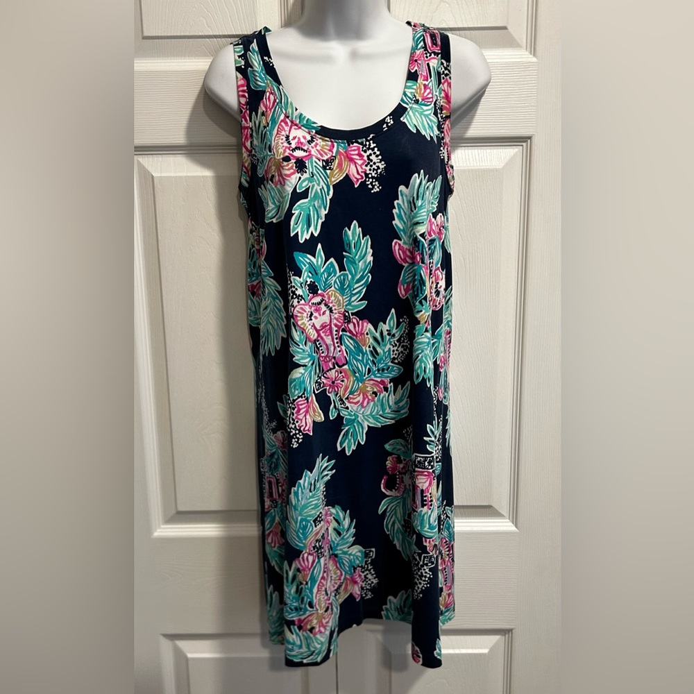 Lilly Pulitzer Navy and Teal Floral Dress